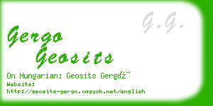 gergo geosits business card
